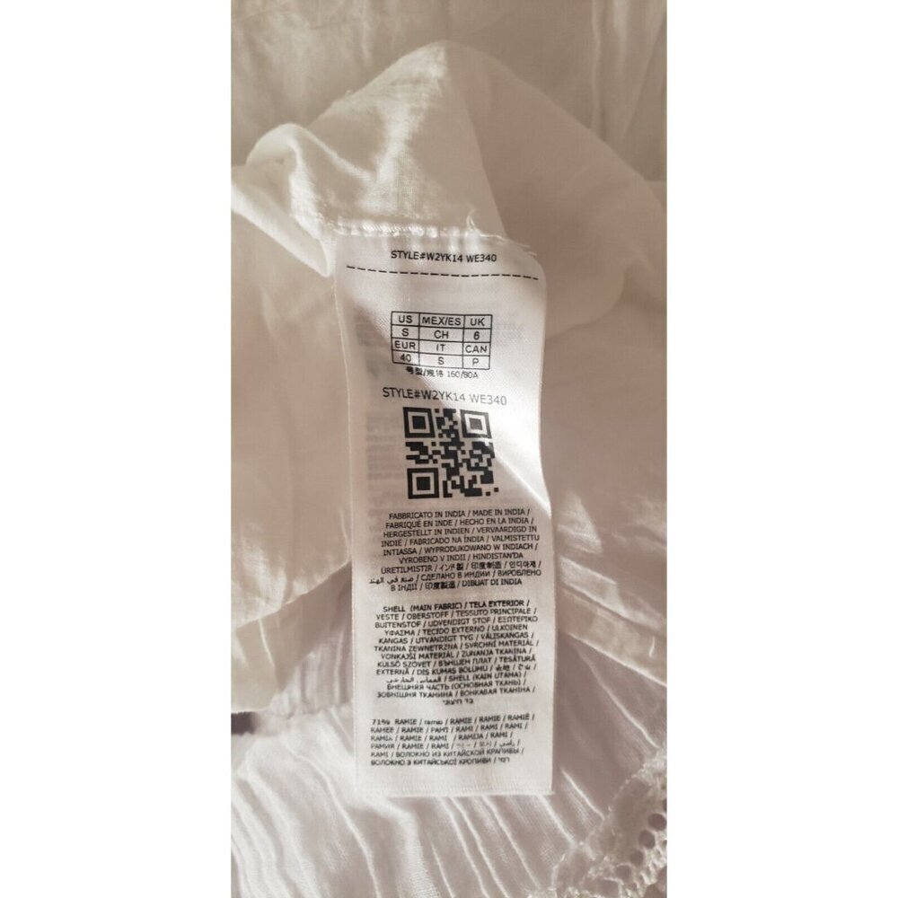 NWT GUESS CIEL WHITE CROCHET-TRIM A-LINE DRESS SZ SMALL - Picture 9 of 9